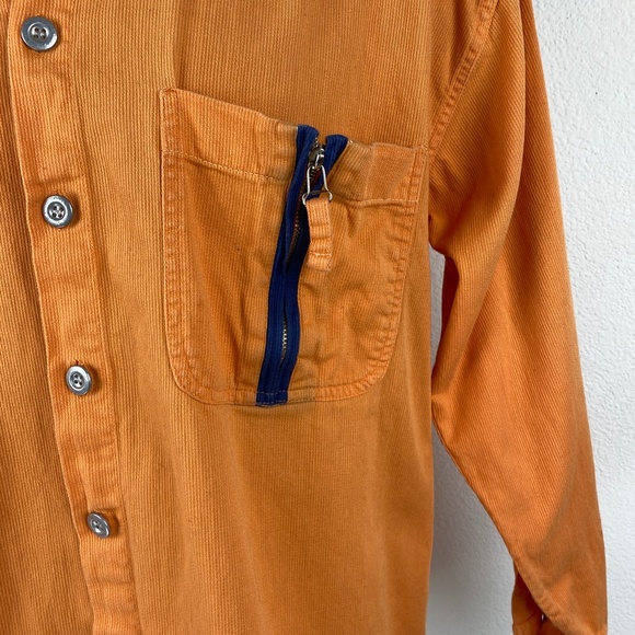 Cold Storage Foul Weather Gear Mens Orange Cotton Twill Shirt Long Sleeve Large - Picture 4 of 10